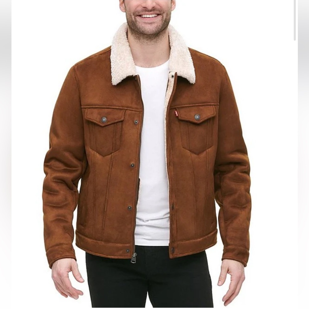 Levi's® Sherpa Faux Shearling Zip Front Trucker Jacket